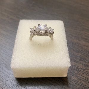 Sterling silver and cubic zirconia ring